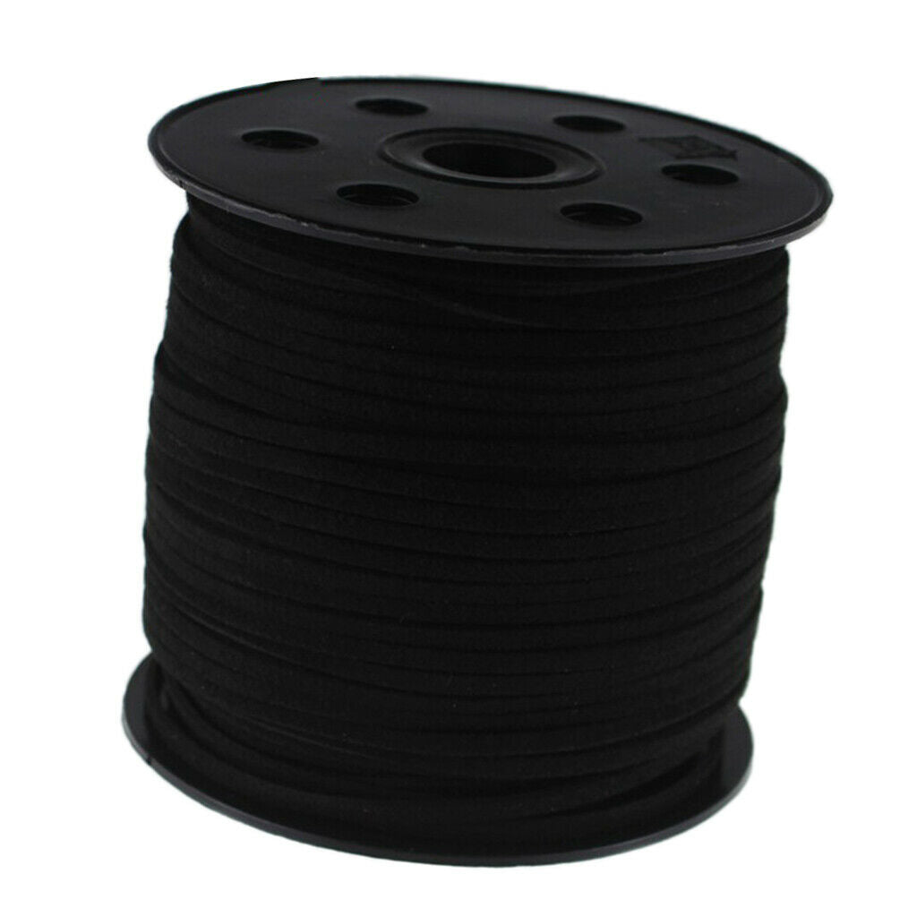 100Yard 3mm Faux String Beading Thread Lace for Jewelry Making Decors Black