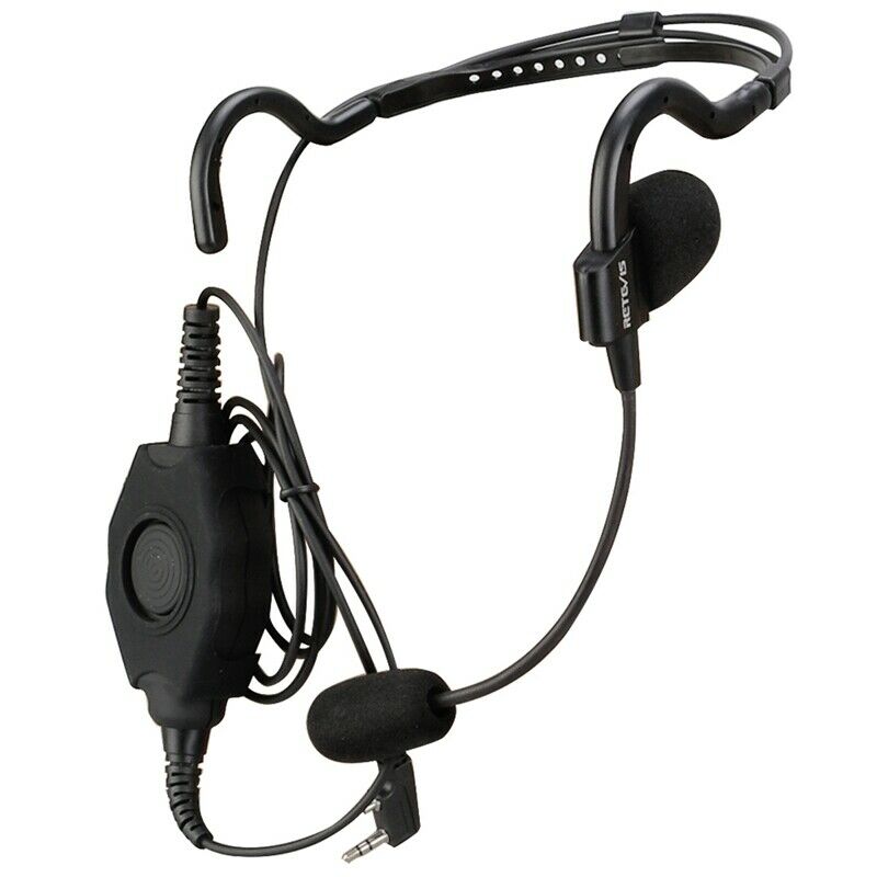 EHK006 Behind-The-Head Headset Boom Microphone with IP54 Waterproof PTT for KN3