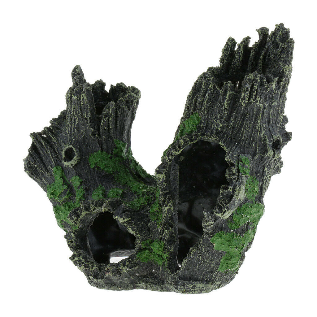 2pcs Fish Tank and Aquarium Artificial Hollow Tree Branch with Lichen Decoration