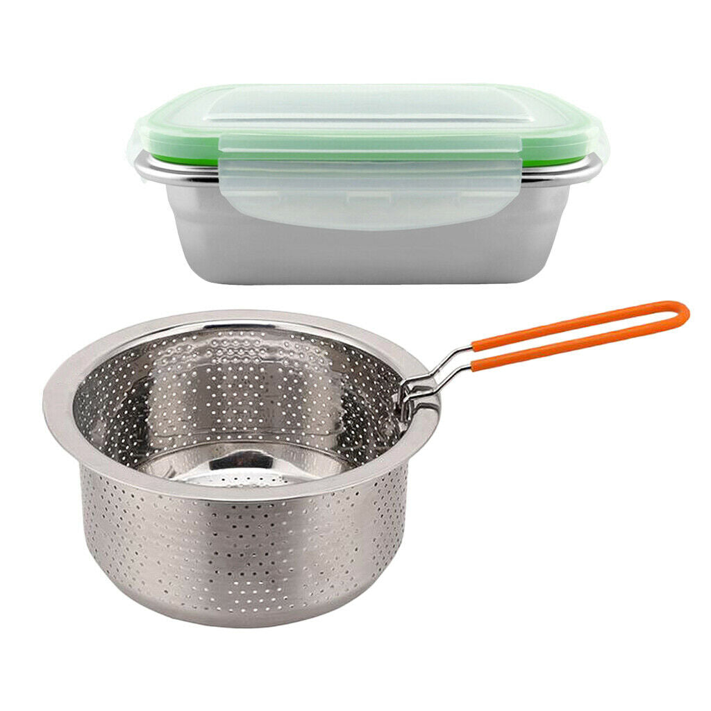 Food Vegetable Steamer Basket Stainless Steel for Steaming Seafood Fish + Food