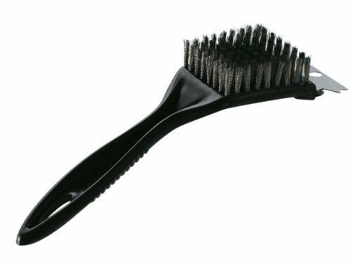 1Pc BBQ Oven Grill Cleaning Brush Scraper Heavy Duty Steel 2-In-1 Portable Tool