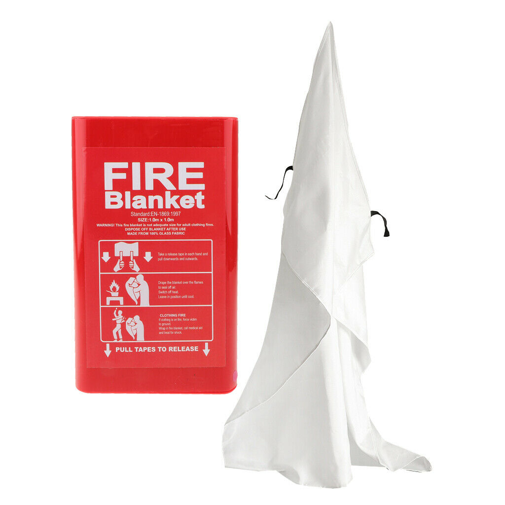 Fiberglass Fire Blanket for Emergency Surival, Flame Retardant 1.0x1.0 m