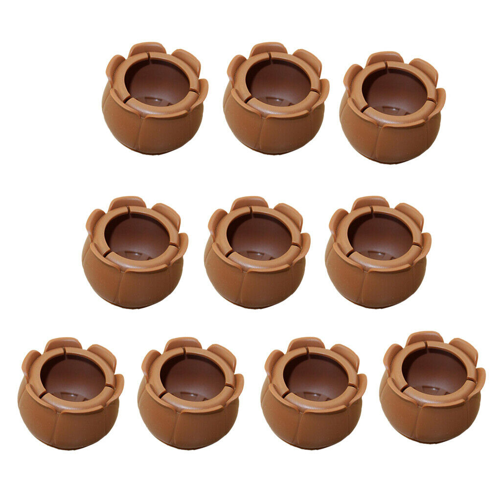 10Pcs Round Furniture Legs Brown Floor Covers Chair Leg Tip Felt Pad 29-35mm