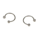 2Pcs Crystal Stainless Steel  Bar Lip Nose Ring Stud Body Piercing