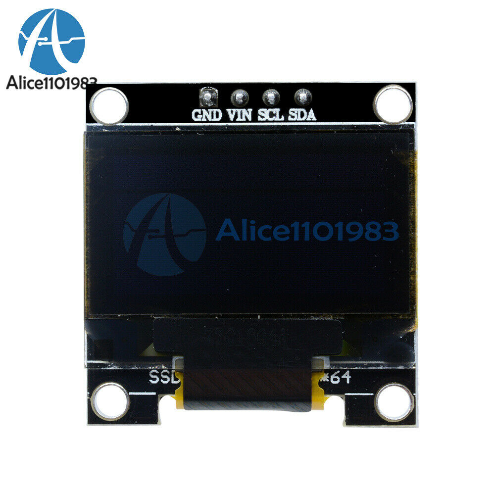 2X 0.96" inch 3-5V I2C IIC 128X64 Yellow Blue OLED LED Display Modul or Arduino