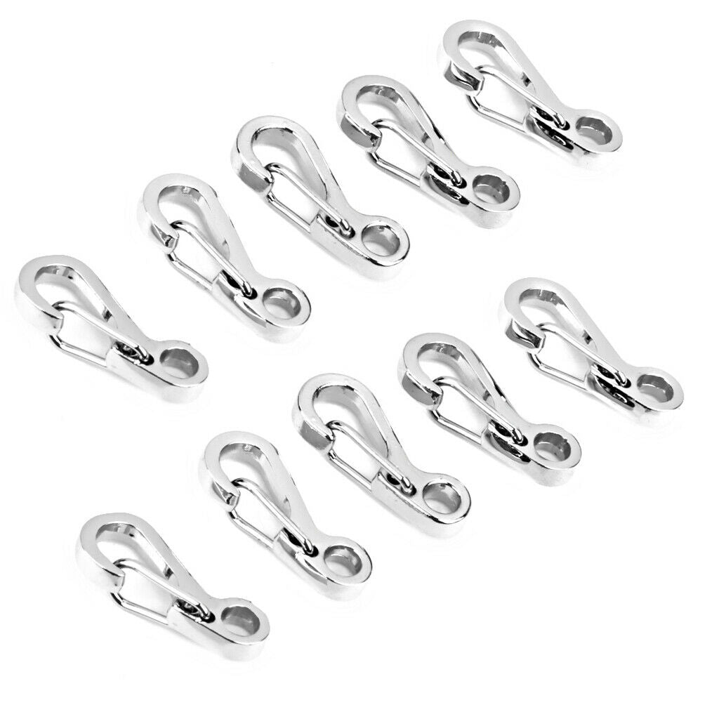 2x 10 Outdoor Snap Buckle Carabiner Camping Split Spring Lock Hook Keyring