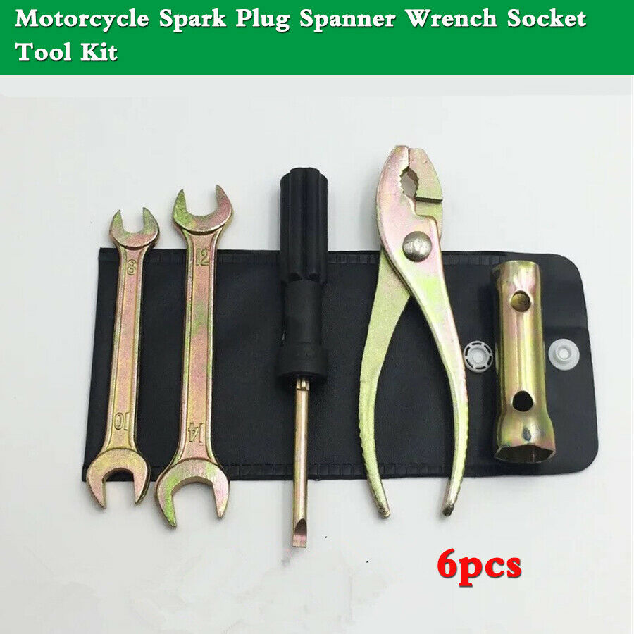 6pcs/Set Motorcycle Spark Plug Spanner Wrench Socket Tool Kit Universal Durable