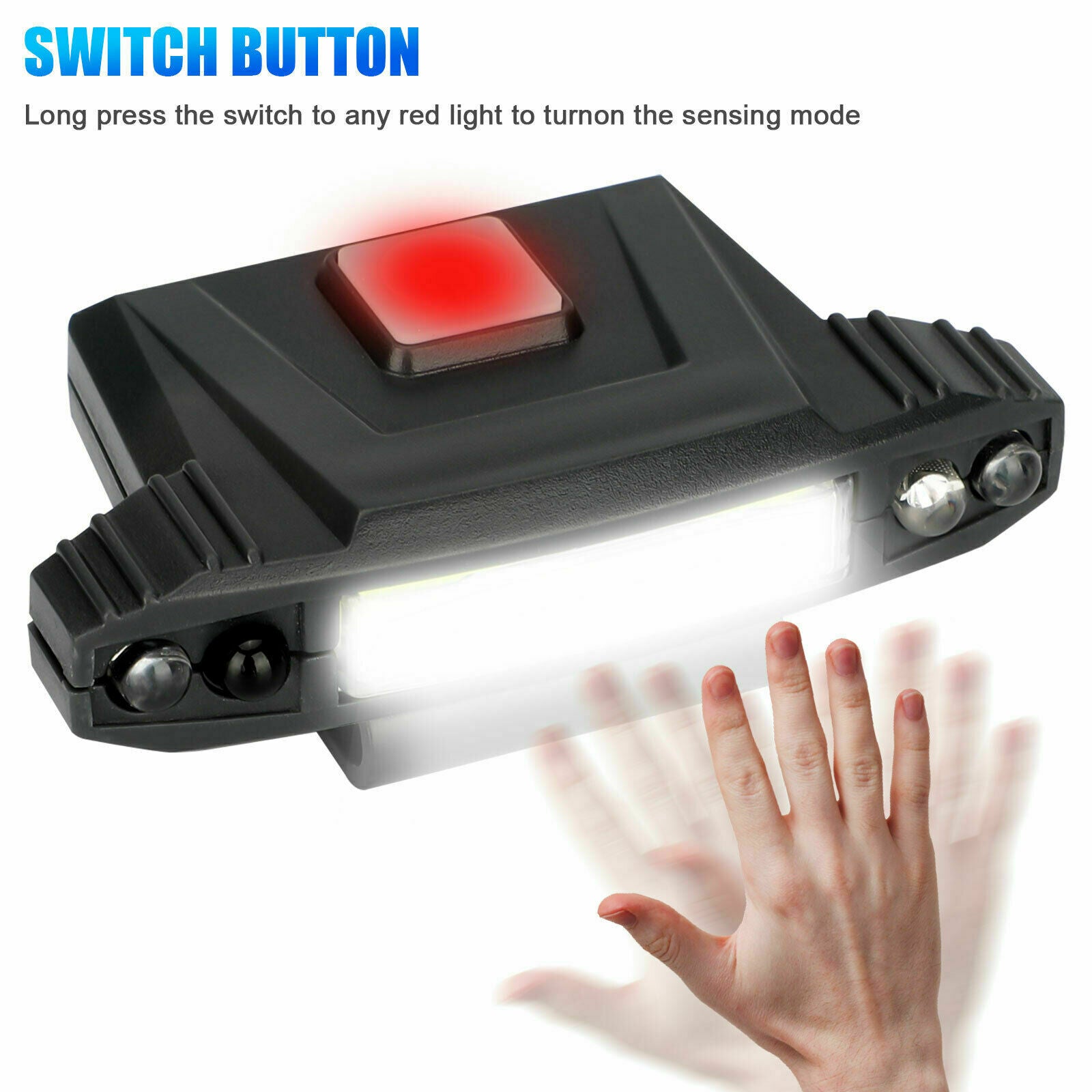 Cap LED Clip-on Headlamp USB Rechargeable Sensor Hat  Headlight Lamp Torch Light