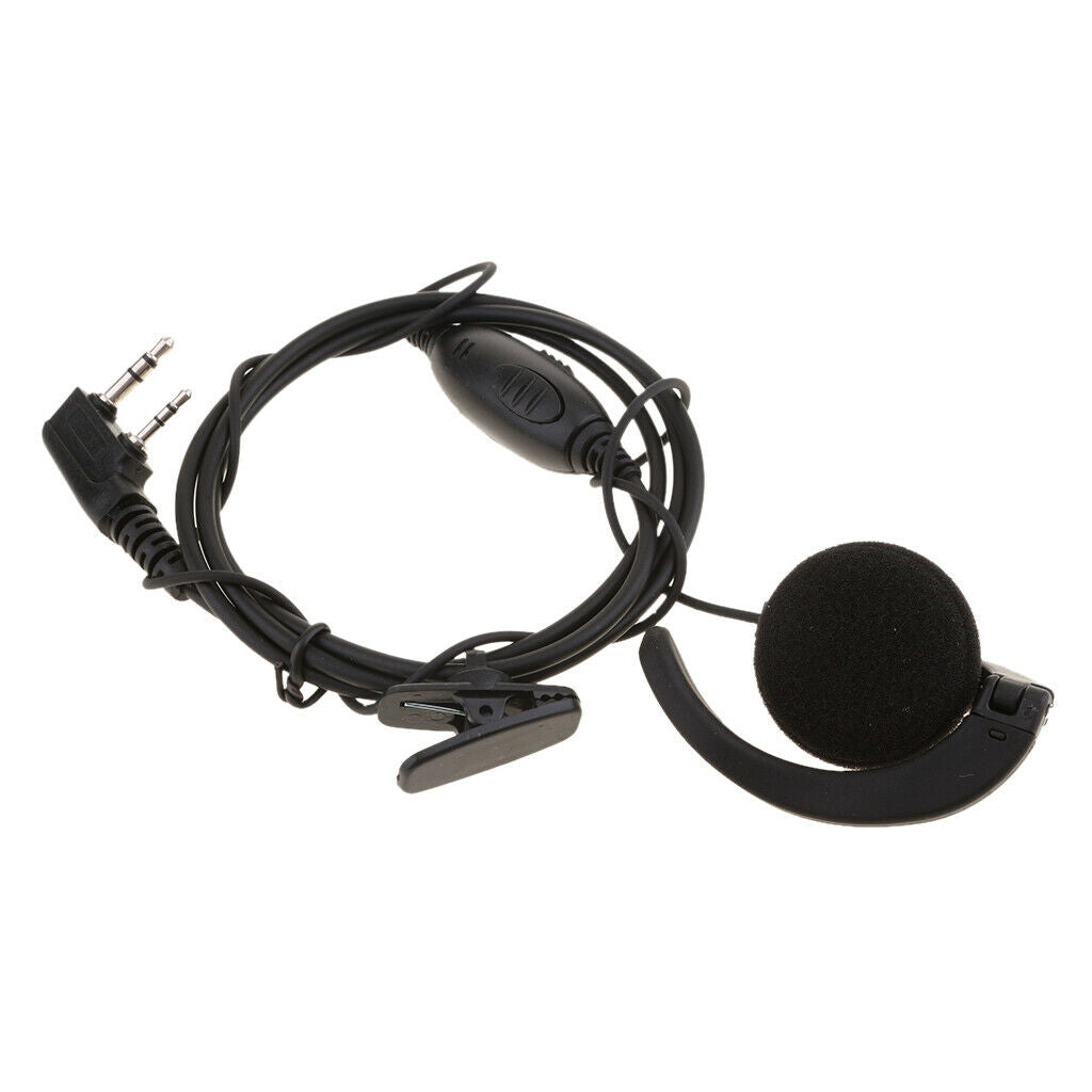 2 Pin Dual Push-To-Talk (PTT) Earhanger Mic for UV-82 Series Walkie Talkie