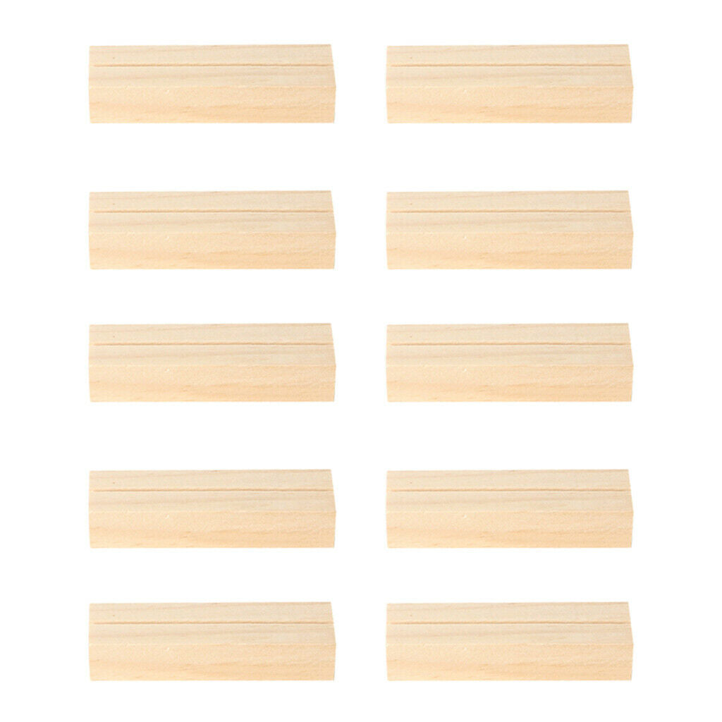10Pcs Rustic Natural Wood Place Card Holder Message Memo Wedding Decoration