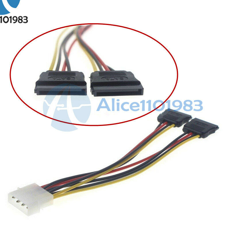 4Pin IDE to 2 Serial ATA Hard Drive SATA Power Adapter Cable D