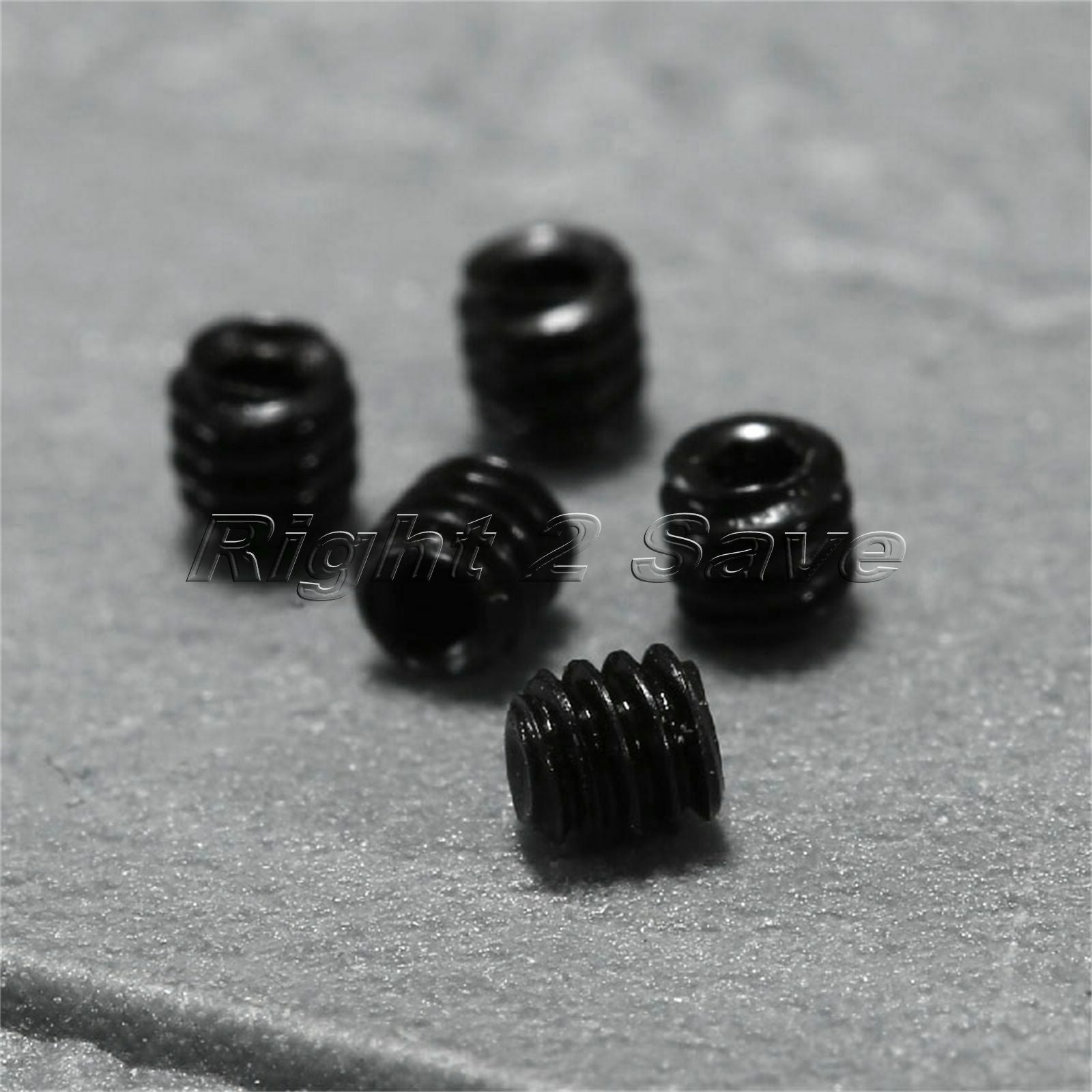 50Pcs M2 x 2mm Carbon Steel Hex Socket Cap Head Grub Screw Black 0.08" L 2mm Dia