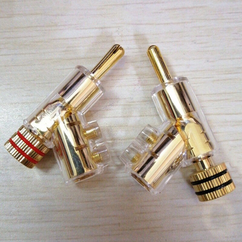 4 Pcs of Audio Banana Plug Connector Speaker Cable Accessories 45 Degree LockiR8
