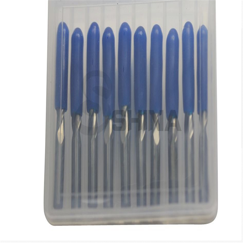 5Pcs 3mm 30 deg 0.1mm Tungsten Carbide Two/Double Flutes Spiral Engraving Bit