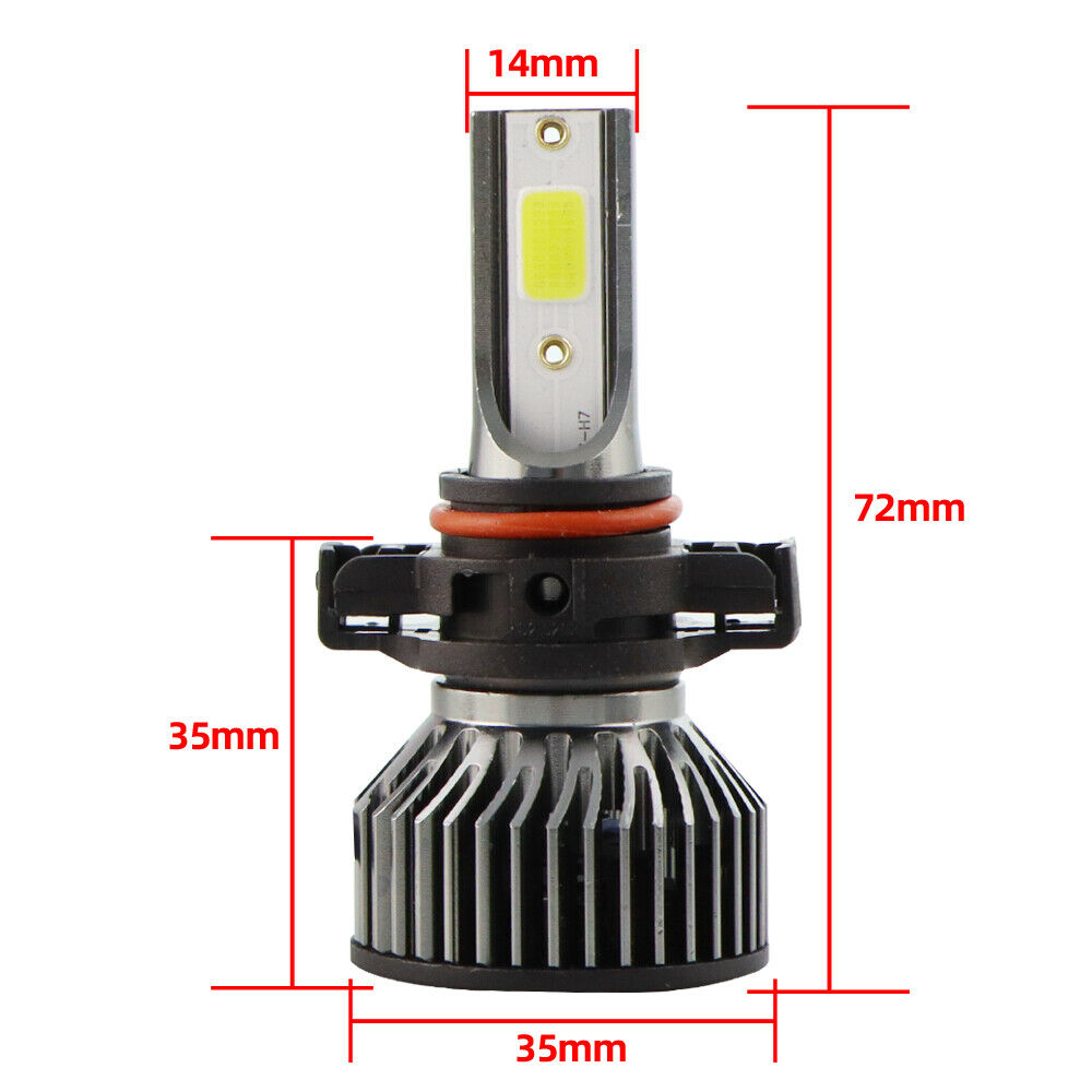 1Pair Car  Auto 5202 Mini Led Headlights Headlamps 72W/Set 16000LM 6000K White