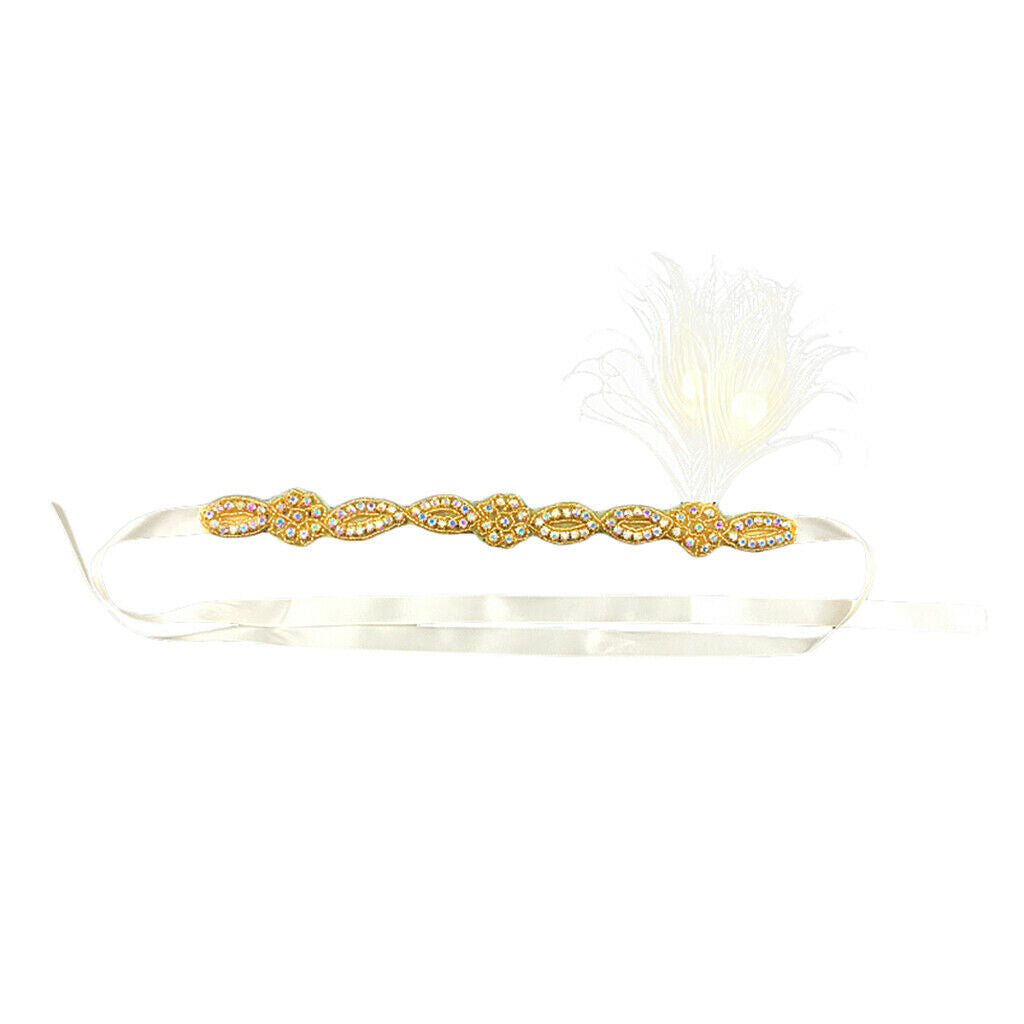 Wedding Jewelry Bridal Hair Accessory Rhinestone Feather Hair Hoop Headband