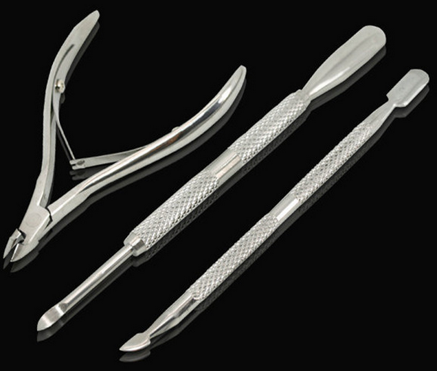 Stainless Steel Nail Cuticle Spoon Pusher Remover Cutter Nipper Clipper Cut Set