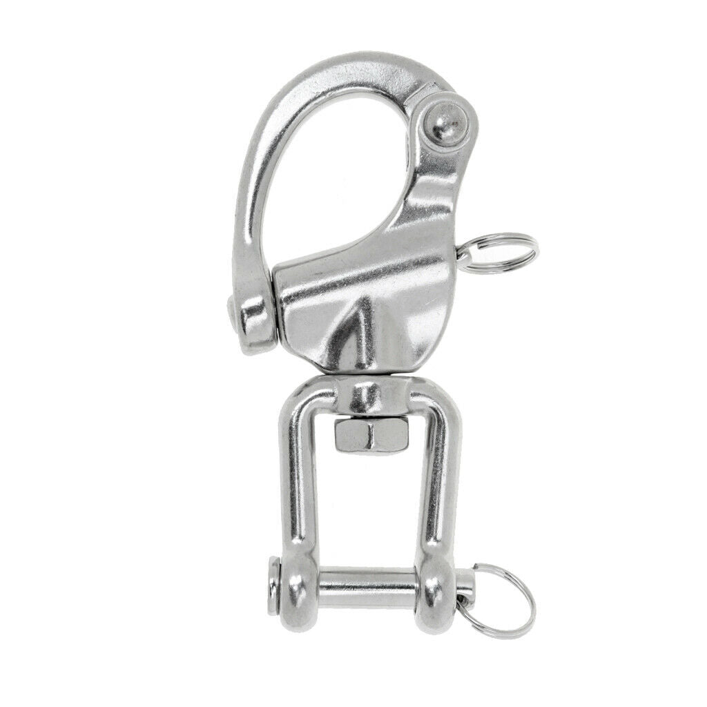 Set of 304 Stainless Steel Spring Snap Hook Quick Link Carabiner Buckle Clip