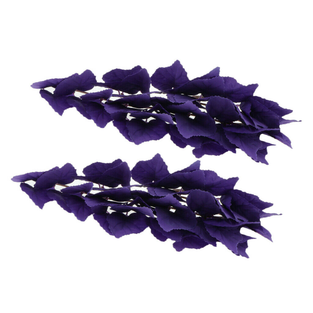 2x Artificial Plants Non-toxic Fish Tank Ornaments Planting Reptile Hideaway