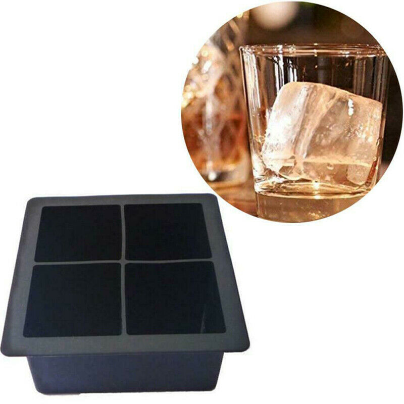 Silicone Ice Cube Square jumbo king Size Big Black Mould Large Mold Tr.l8