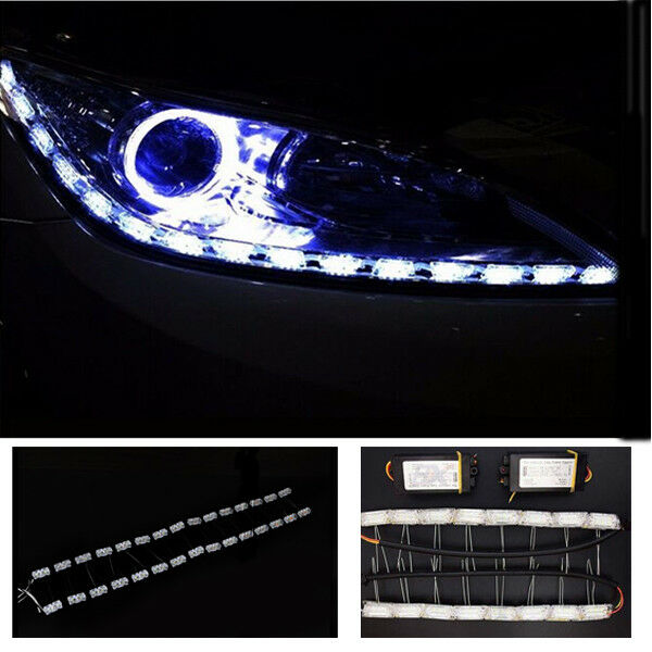 2PCS 12V Dual Tearful Eyes LED Light Turn Signals Daytime Running Lights Pretty