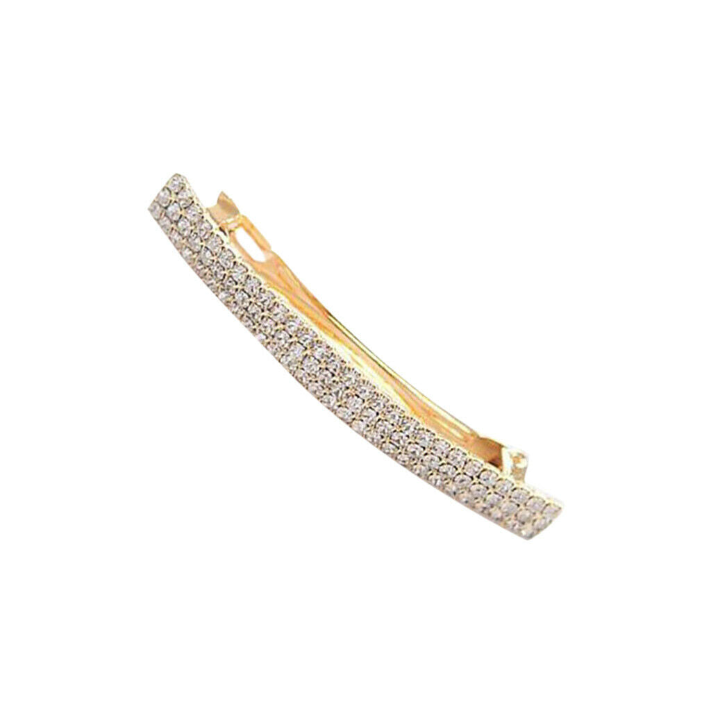 Prettyia Rhinestone Rectangle French Barrette Hair Clip Automatic Spring