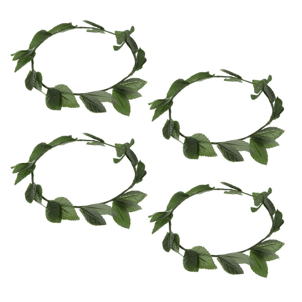 Set of 4 Pieces Greek Roman Goddess Toga Leaves Laurel Wreath Head Band Party