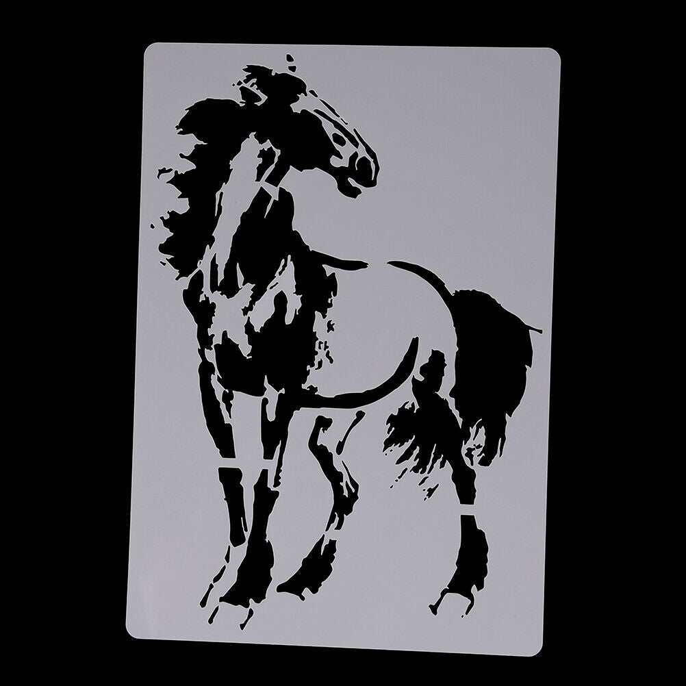 Horse Stencil Cake Mould Kids Painting Scrapbook Template Stencils DIY De.l8