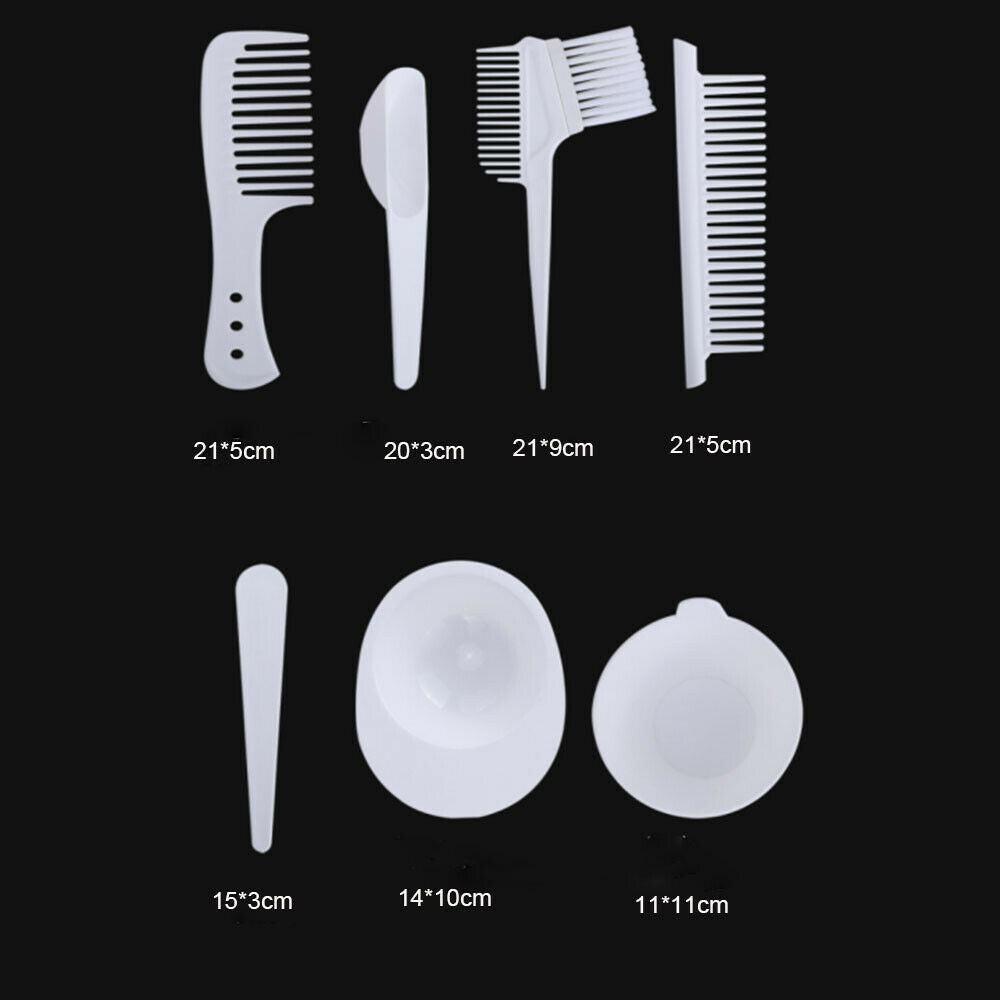 7pcs/set Hair Dyeing Bowl Comb Tool Brush Comb Mixing Bowl Salon Tint Tool Set