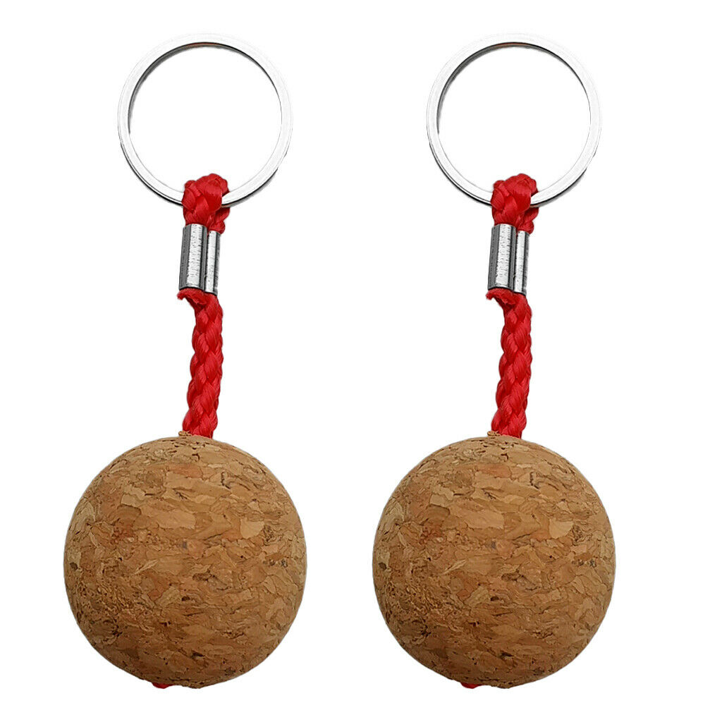 Set of 2 3.5cm Floatable Water Keyring Ball for Fishing Canoeing Yachting