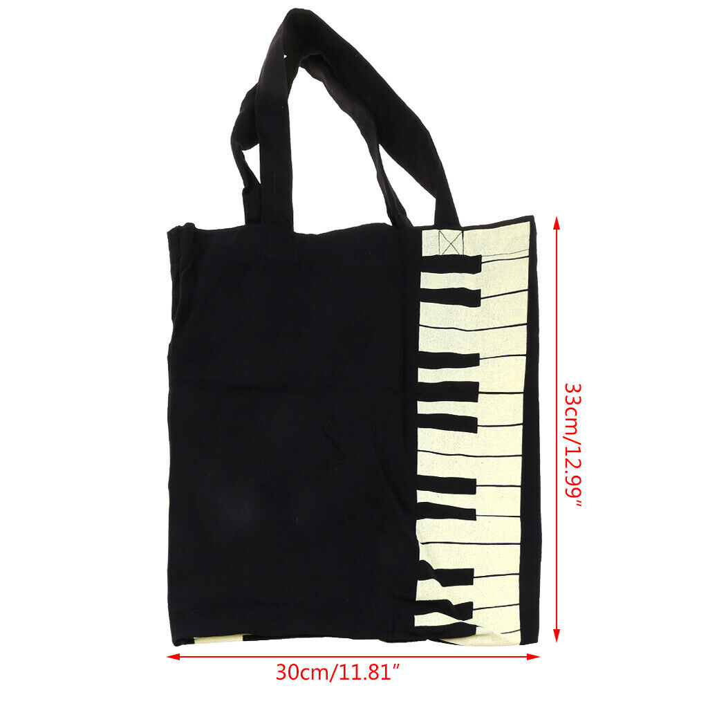 Fashion Black Piano Keys Music Handbag Tote Bag Shopping Bag Handbag
