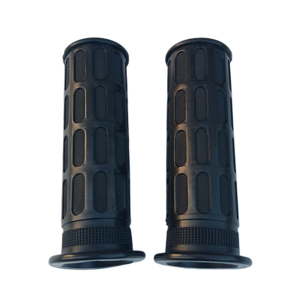 2pcs Black Rubber Non-Slip Handlebar Grips for Wheelbarrow, Tractors, Mowers