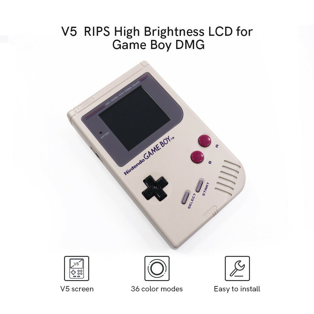 36 Colorful v5 Full Size IPS Backlight LCD For Game Boy DMG GB DMG