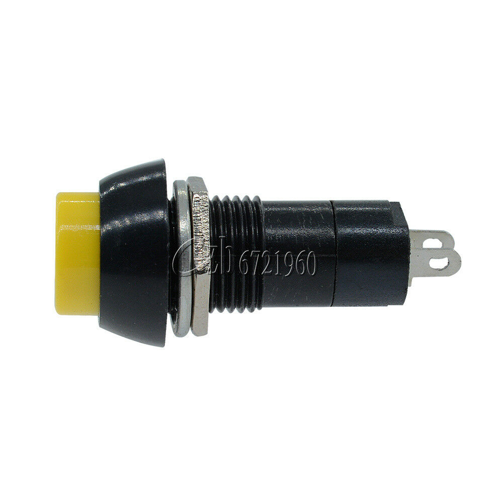 5PCS 12mm 3A 250V Yellow Push Button Switch PBS-11B No Self-Lock ON/OFF Lock