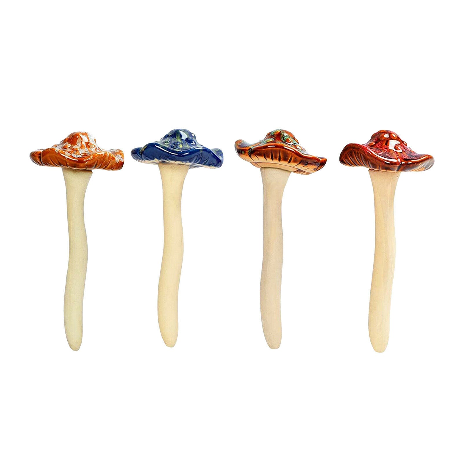 Ceramic Mushrooms Garden Decor Pottery Ornament for Fairy Garden Yard Lawn
