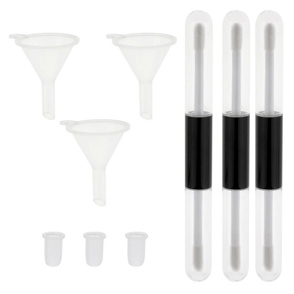 3 Pieces Dual-end Empty Lip Gloss Tube Container Lip Balm Bottle Makeup 4ml