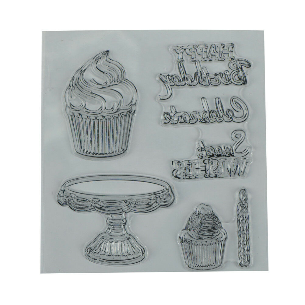 Happy birthday cake stamps seal scrapbooking album card decor diary diy cr.l8