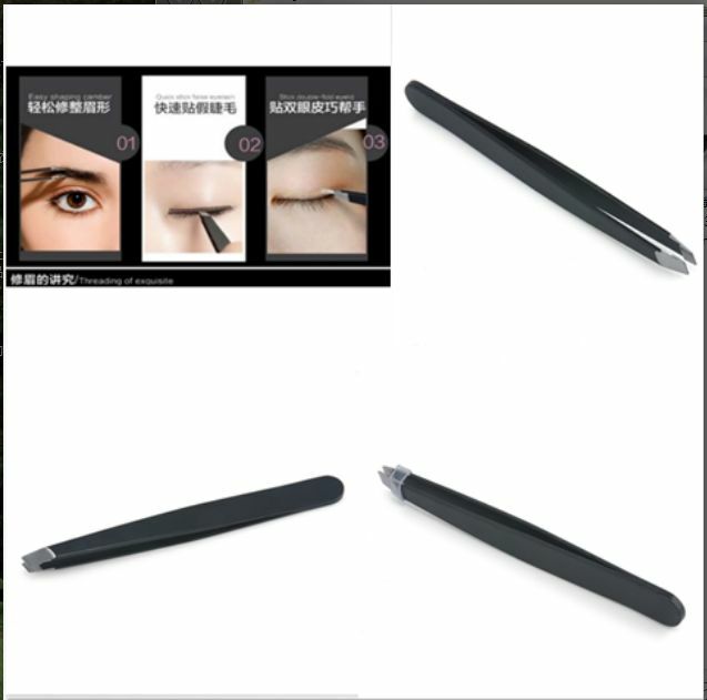 Professional Eyebrow Tweezers Hair Beauty Slanted Stainless Steel Tweezer New