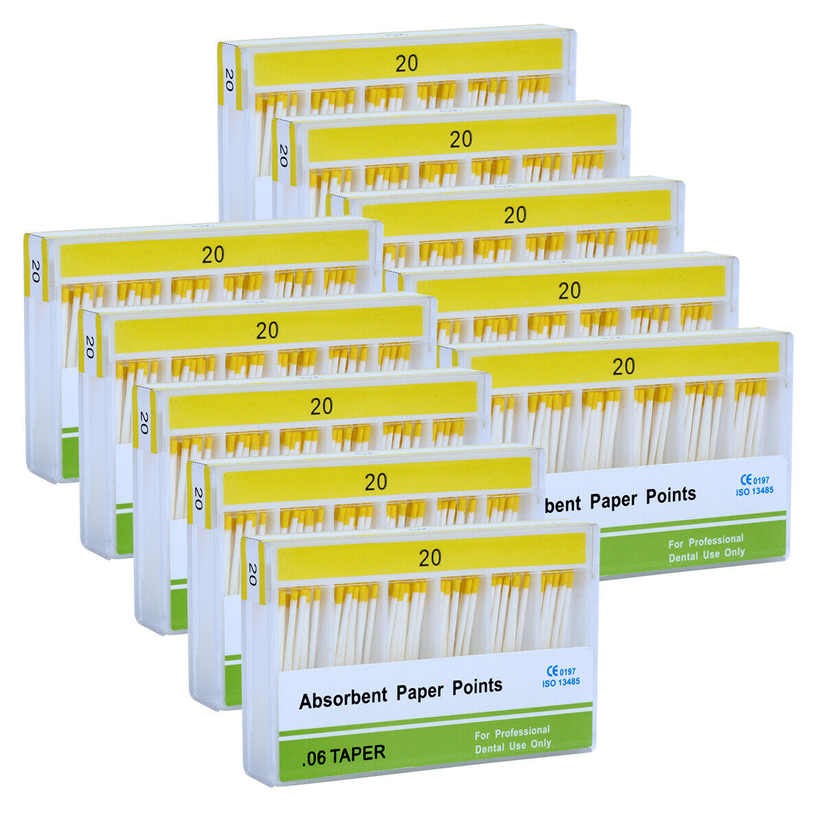 10X Dental Endodontic Absorbent Paper Points Taper 0.06 #20 Root Canal Cleaning