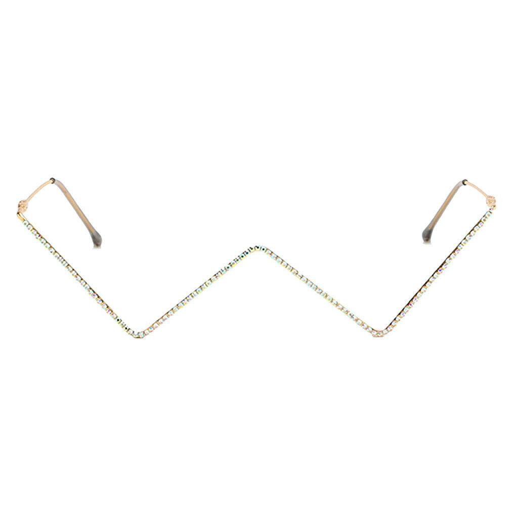 2PCS Eye Glasses Decorative Small Metal Frame Sunglasses Lensless Designer