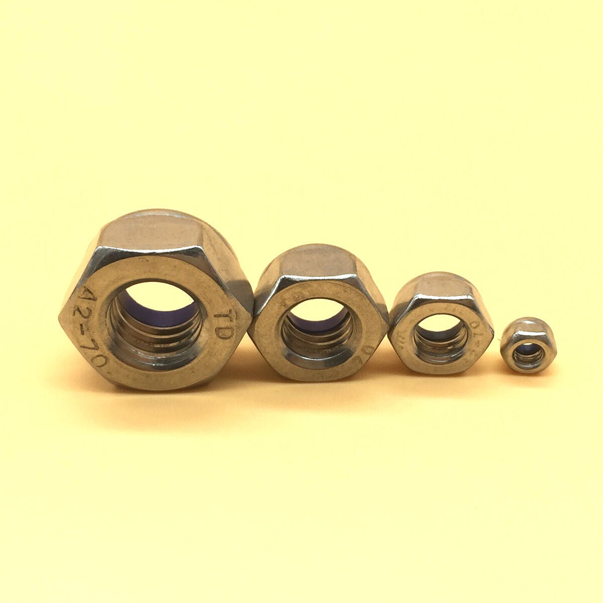 Stainless Steel M3 - M12 Nylon Lock Hex Nuts Right Hand Thread Assortment Kit