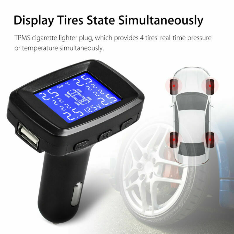 Car Wireless LCD Screen Car TPMS Tire Pressure Monitoring System with 4 Sensor
