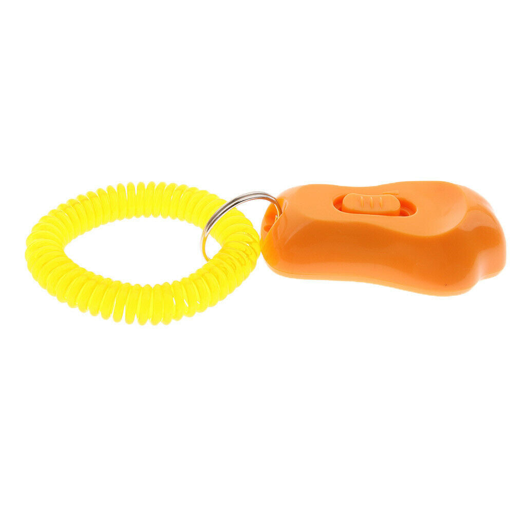 2Pcs Big Button Dog Cat Training Clicker, Clickers with Wrist Bands Orange