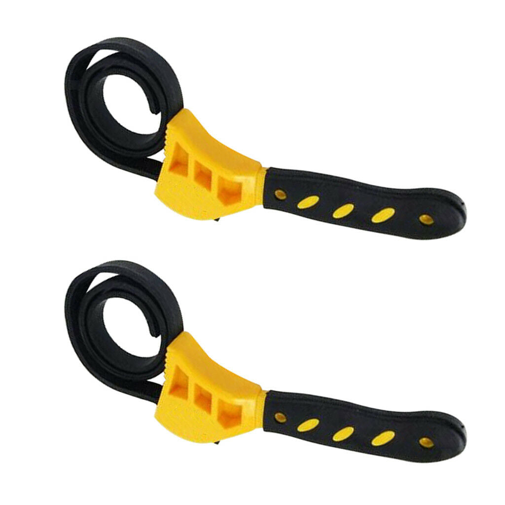 2x Rubber Strap Wrench Adjustable DIY Jars Hose Fitting Spanner 500mm Belt S