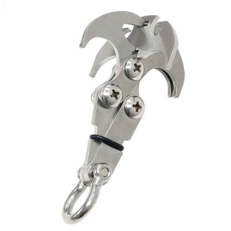 Stainless Steel Survival Gravity Hook Carabiner Climbing Claws Rescue Too.l8