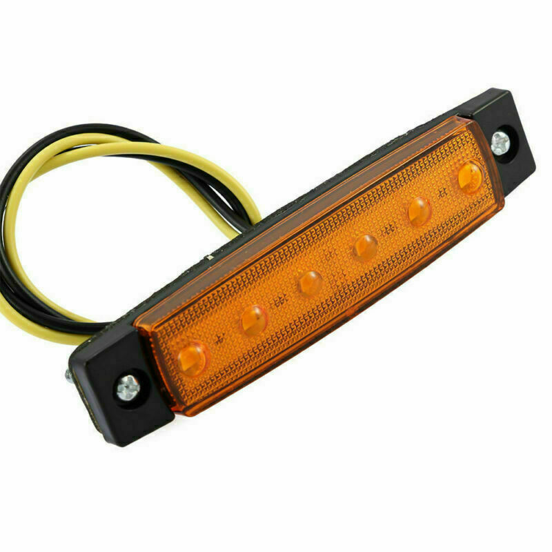 20x Red Amber 6LED Side Marker Light Indicators Truck Trailer Boats RV Clearance