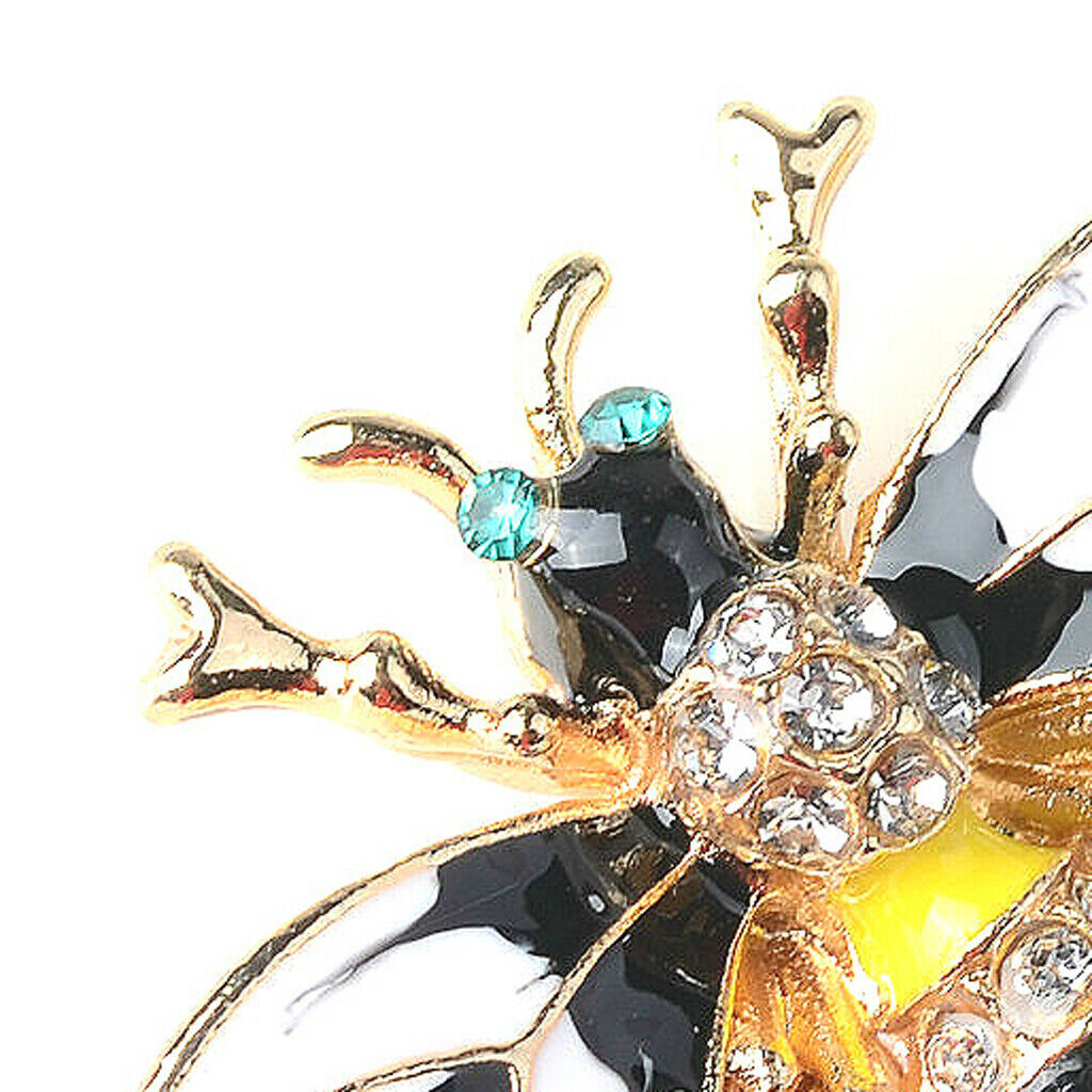 4x Alloy Bee Crystal Enamel Flatback Button for DIY Hair Accessories Jewelry
