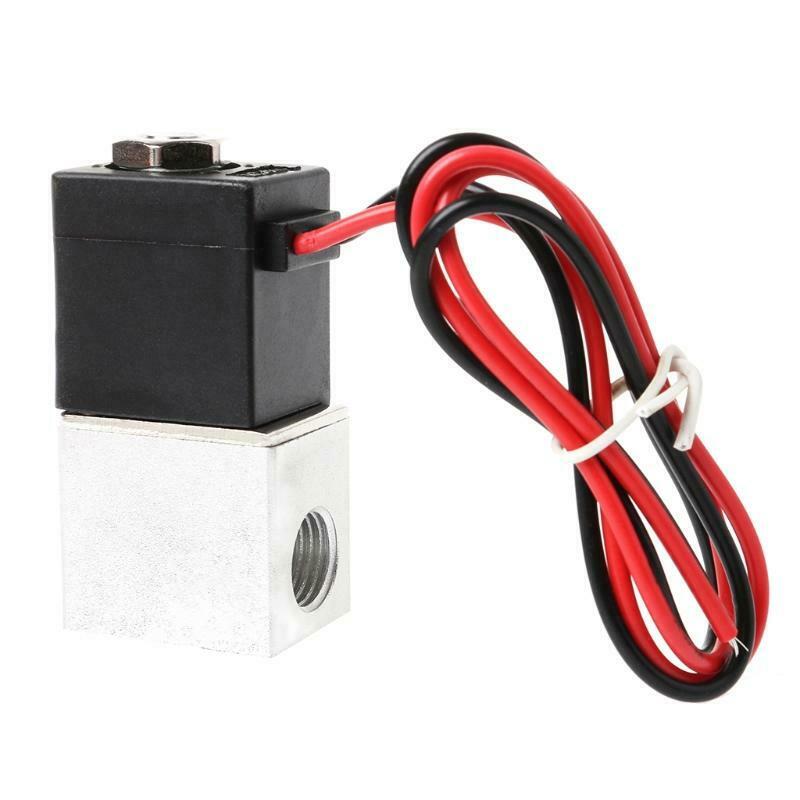 1/4" DC 12V 2 Way Normally Closed Pneumatic Aluminum Electric Solenoid Air Valve