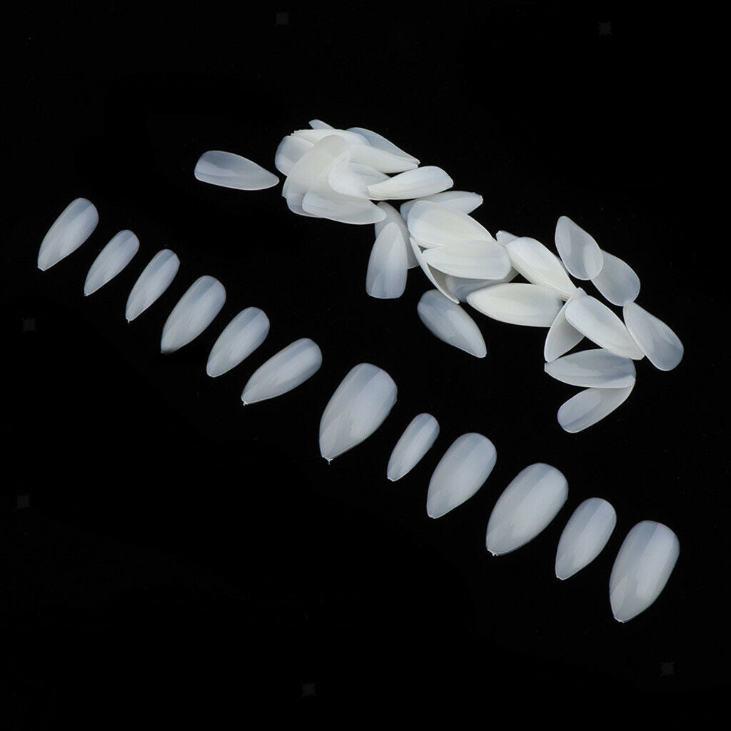 600pcs False Nail Tips Nail Practice Salons DIY Manicure Art Tools Natural