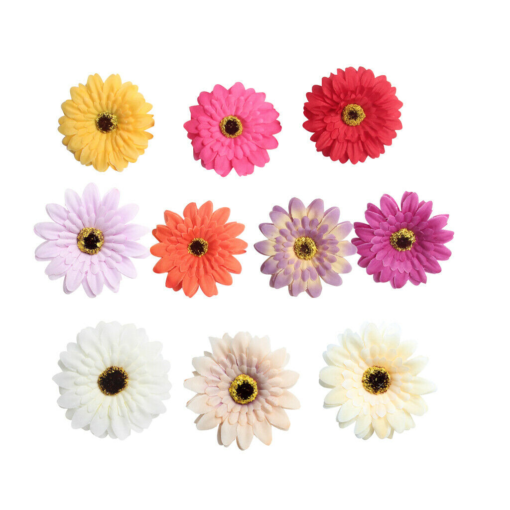 20pcs Gerbera Daisy Silk Flower Heads Wedding Dress Gift Wrapper DIY Decor